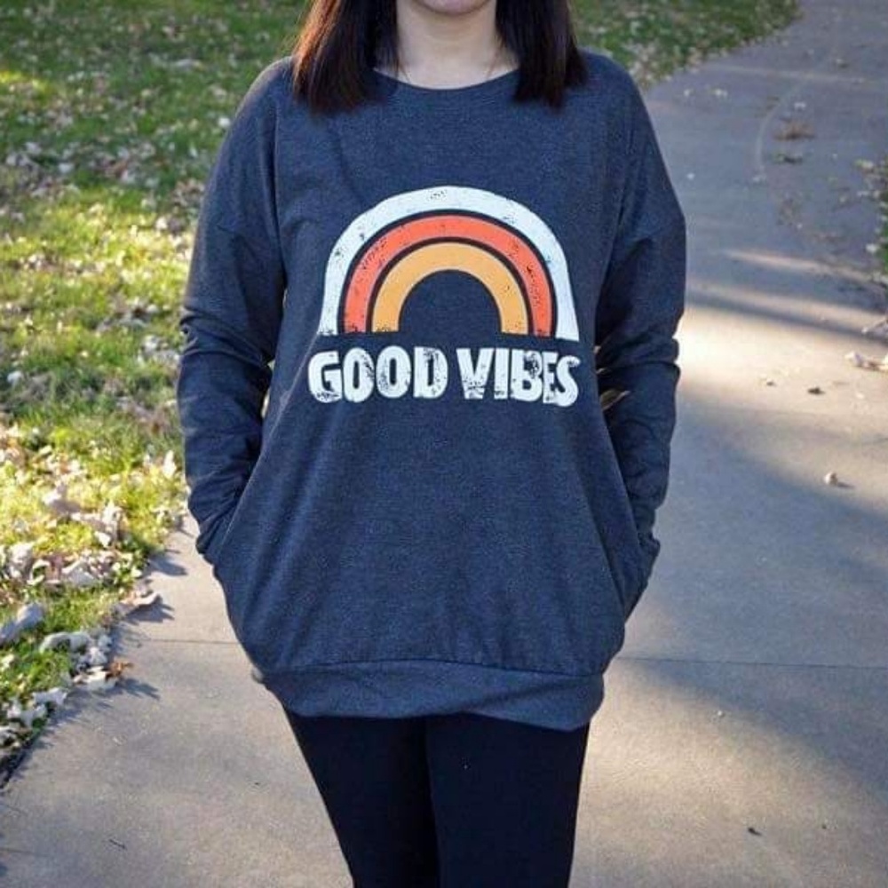 Dark Gray Good Vibes Sweatshirt